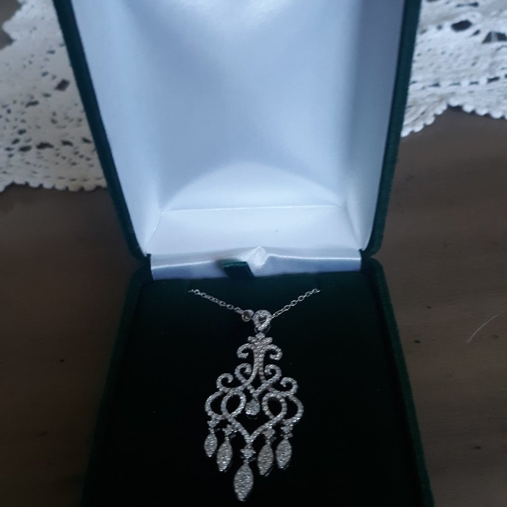 Australian crystal vintage inspired necklace sterling silver